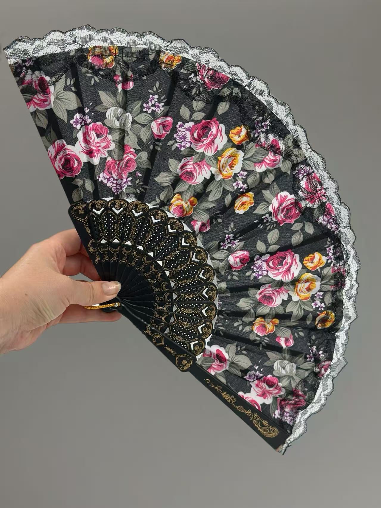 Romantic Floral Lace Hand Fans