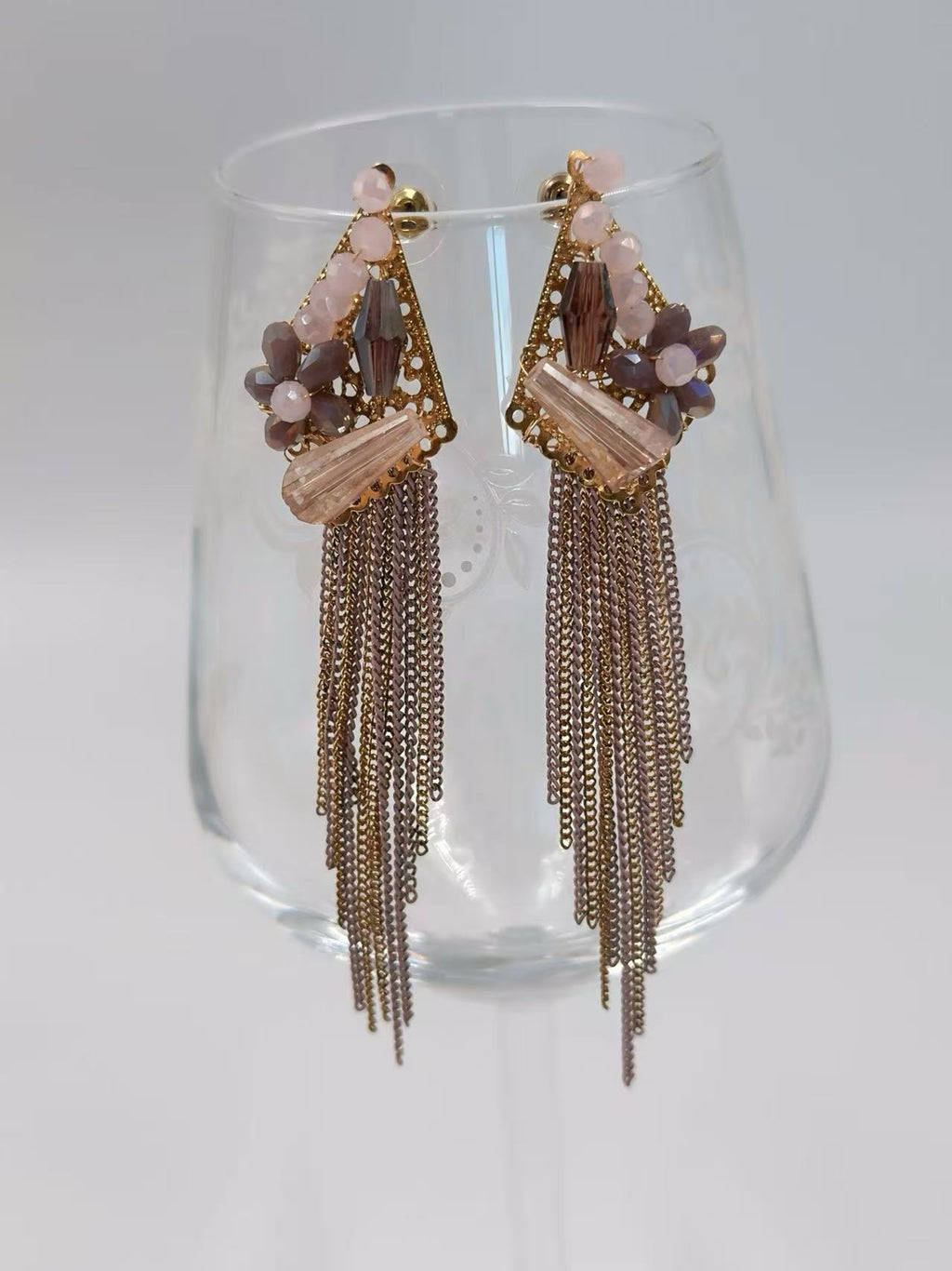 Elegant Floral Tassel Earrings