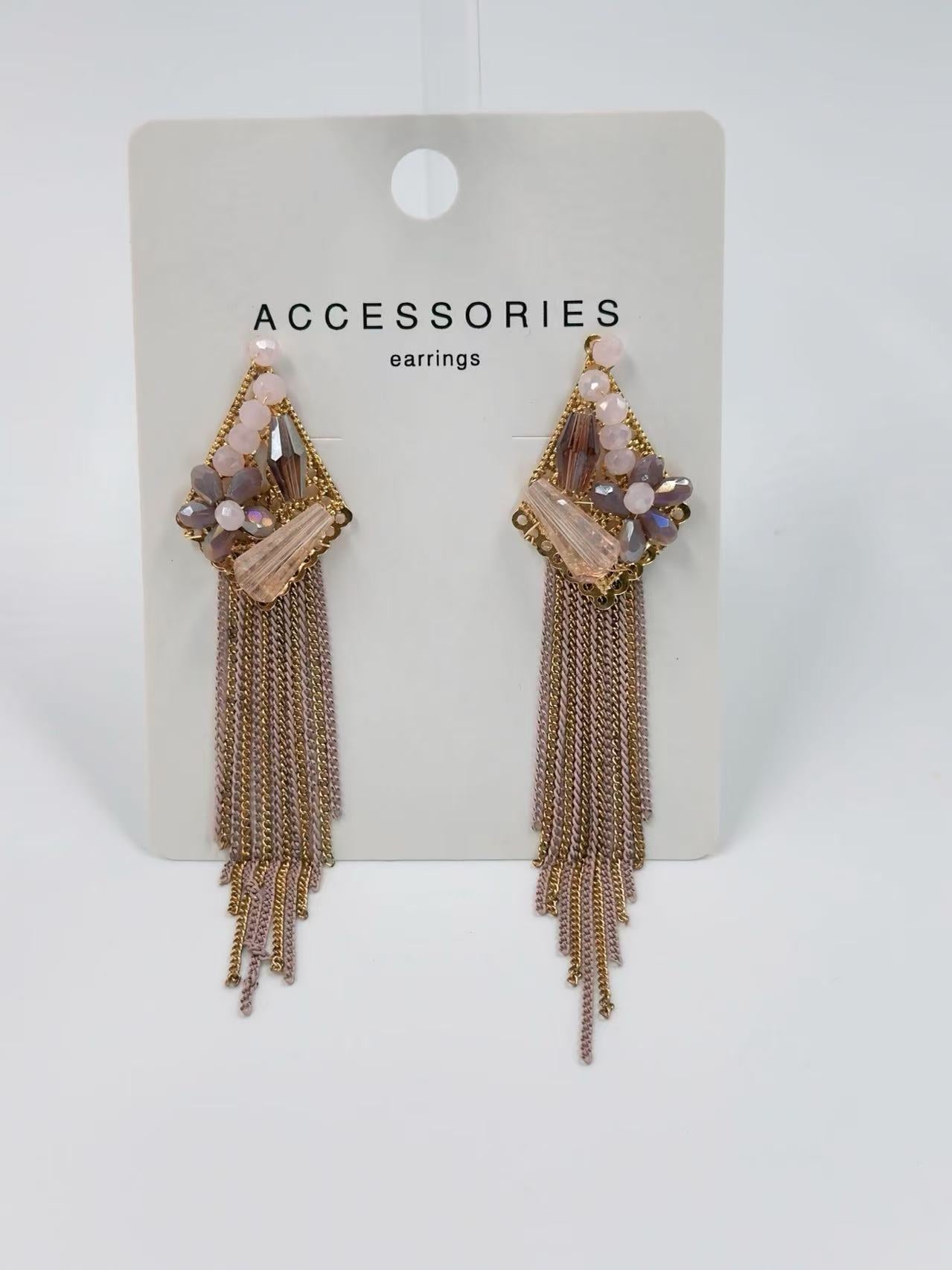 Elegant Floral Tassel Earrings