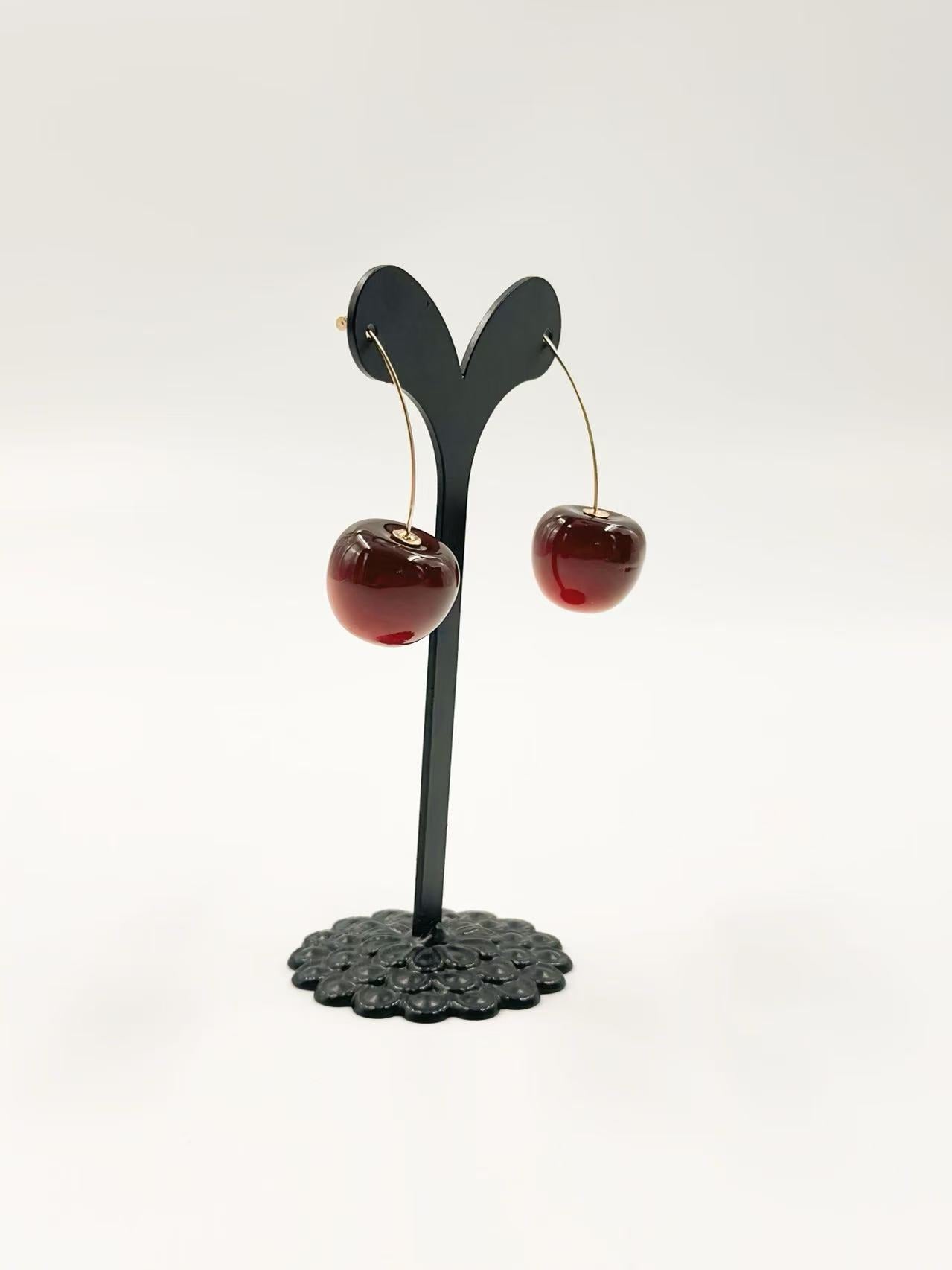 Cherry Pop Minimalist Drop Earrings