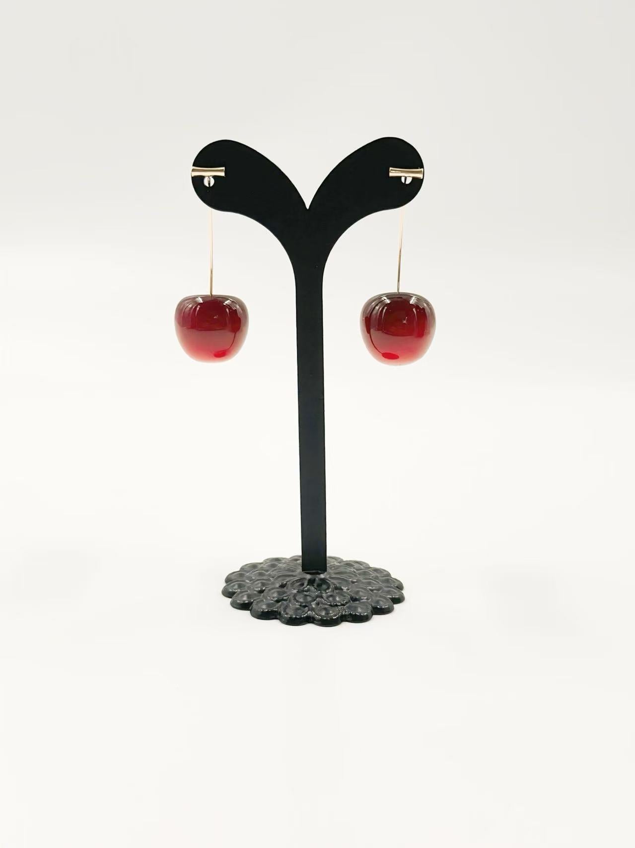 Cherry Pop Minimalist Drop Earrings