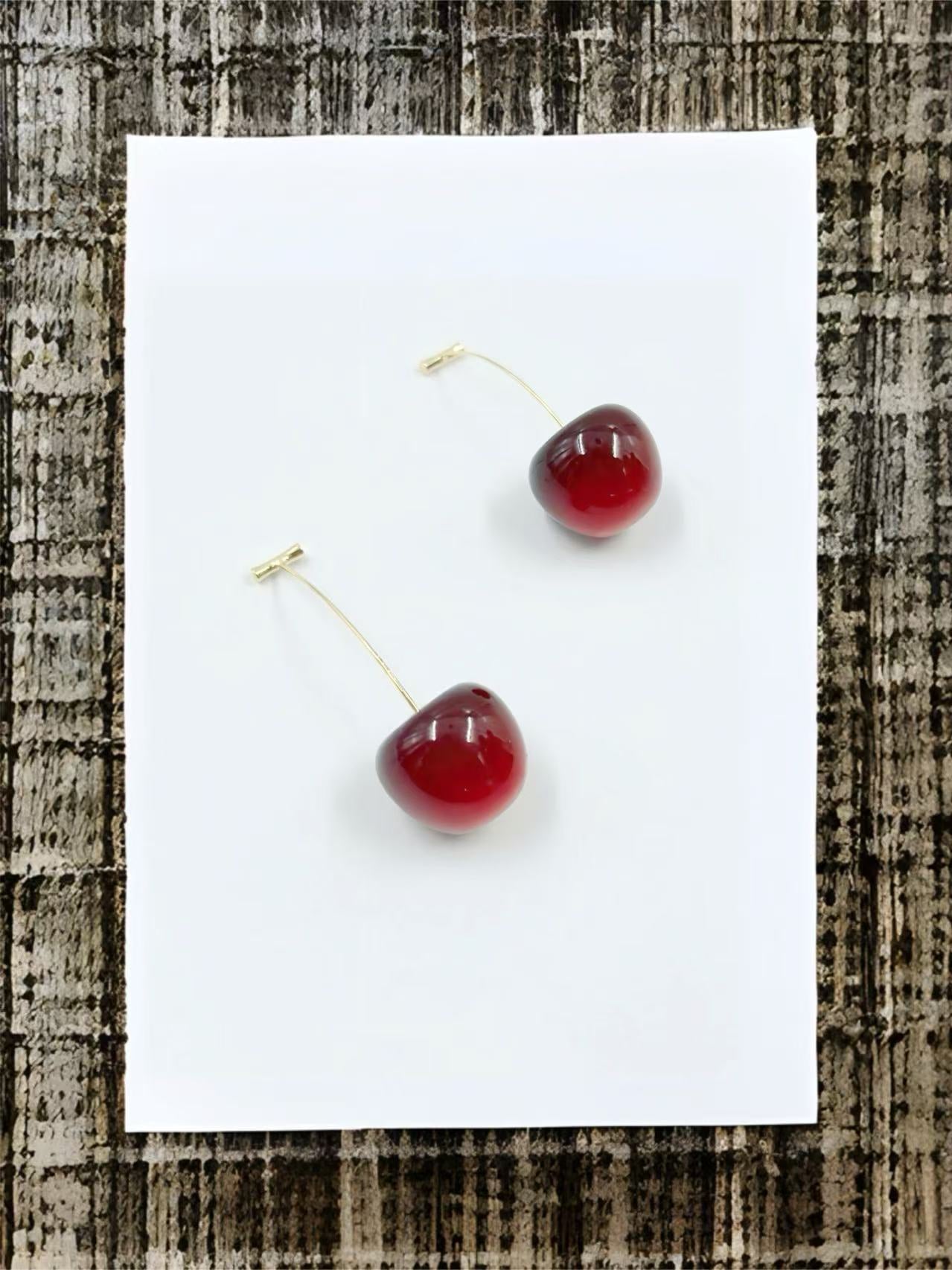 Cherry Pop Minimalist Drop Earrings