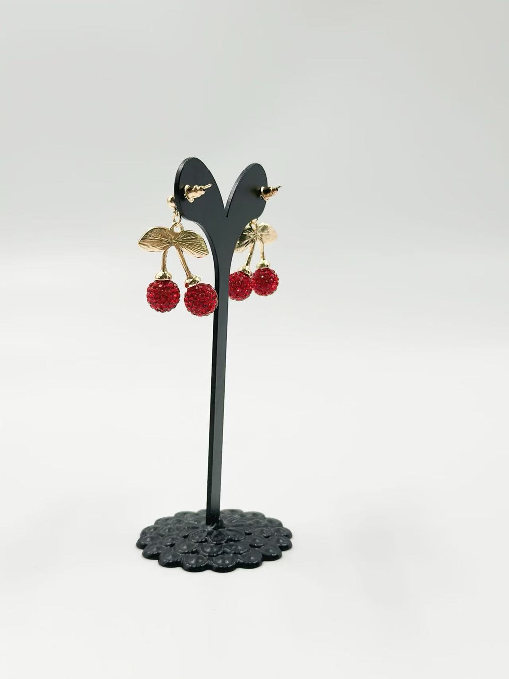 Crystal Cherry Charm Earrings