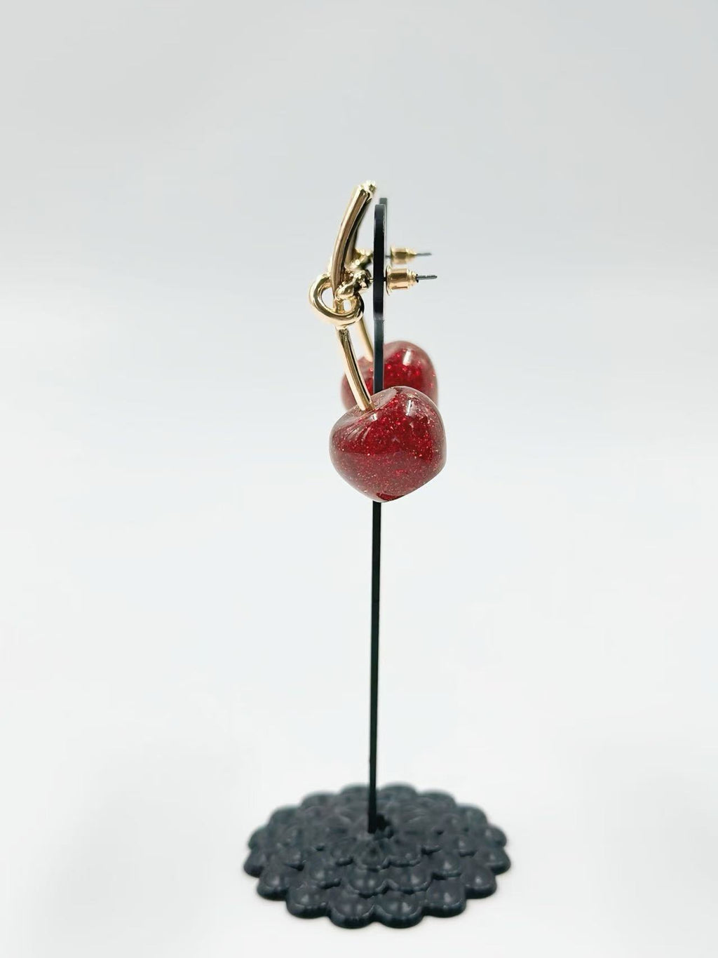 Sparkling Cherry Glass Earrings