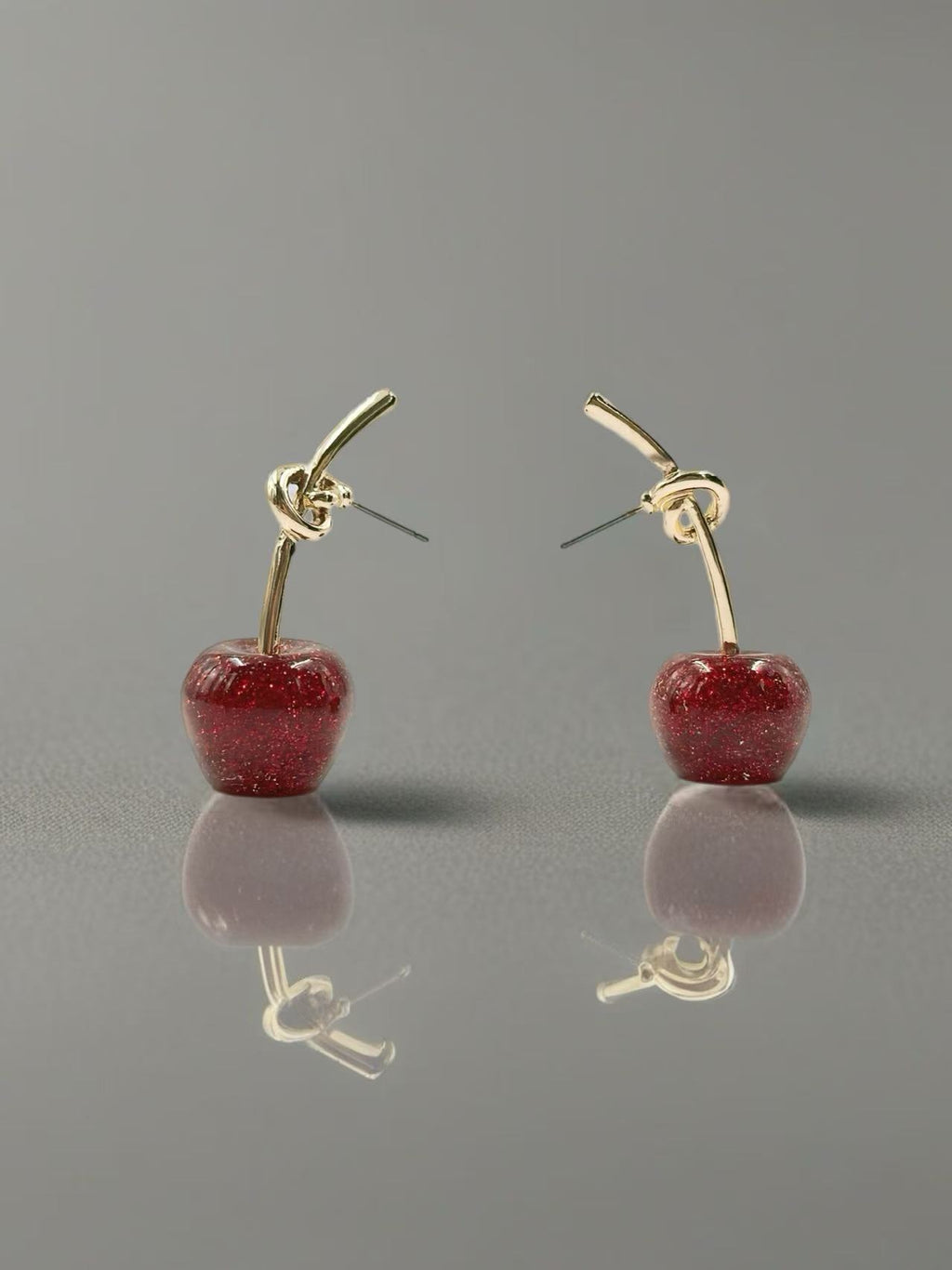 Sparkling Cherry Glass Earrings