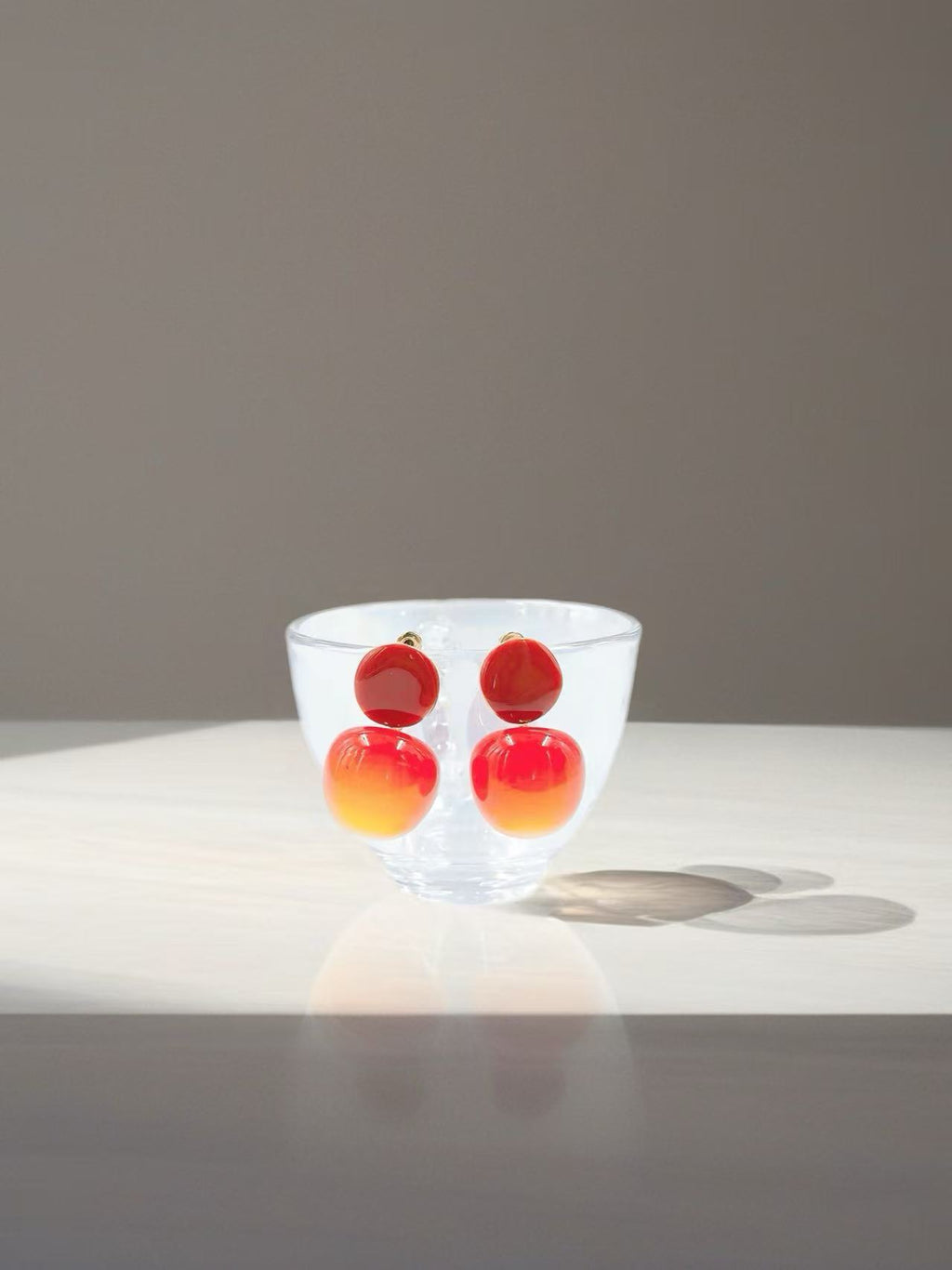Sunset Ombre Cherry Stud Earrings