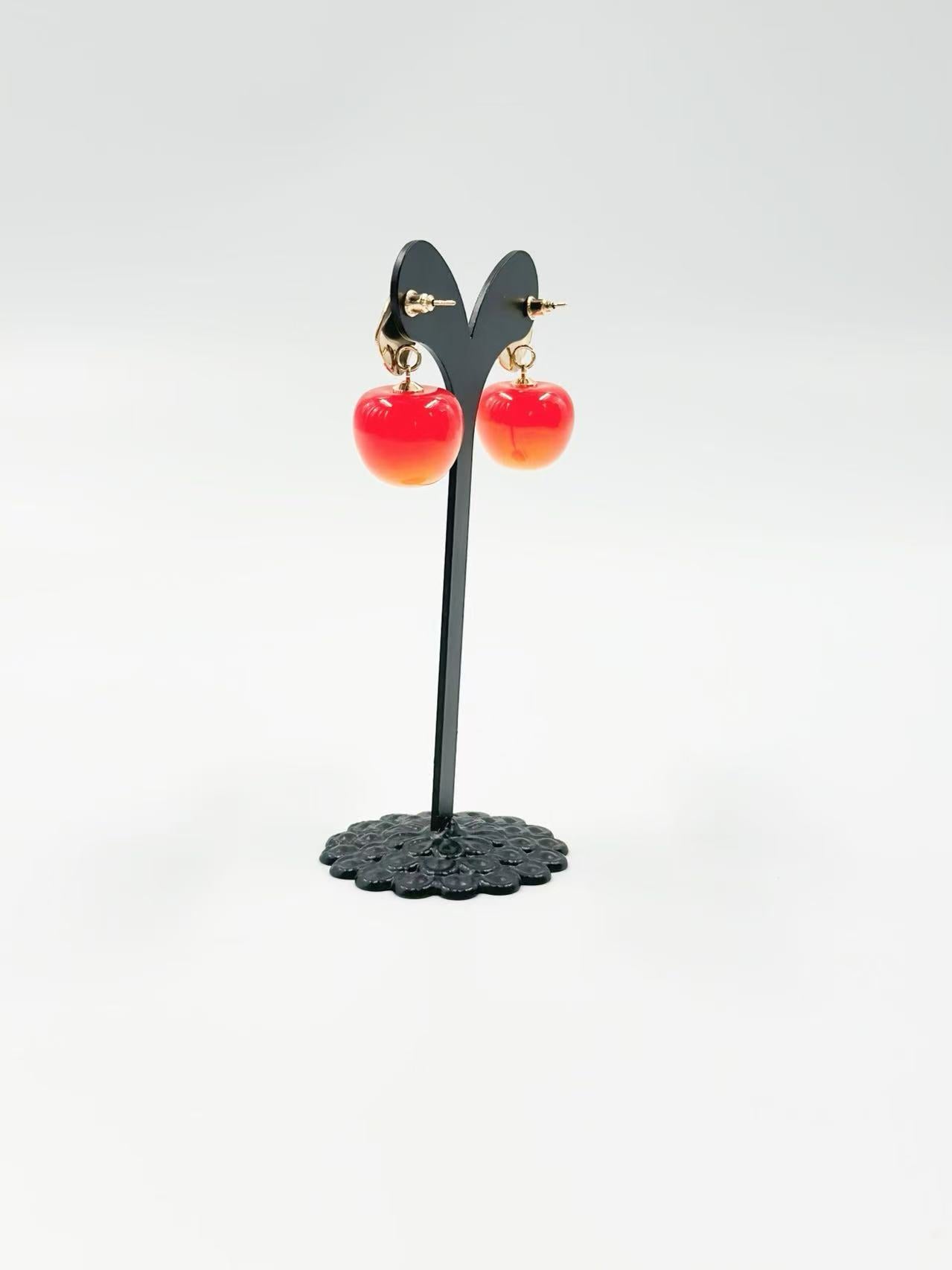 Sunset Ombre Cherry Stud Earrings