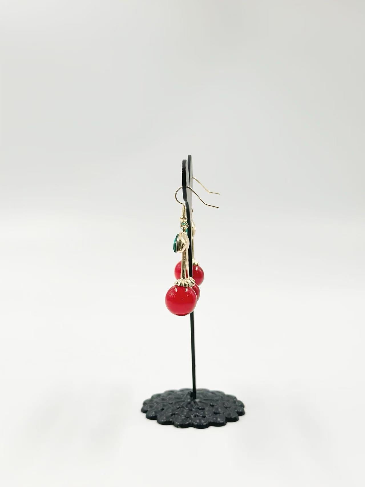 Elegant Cherry Dangle Earrings