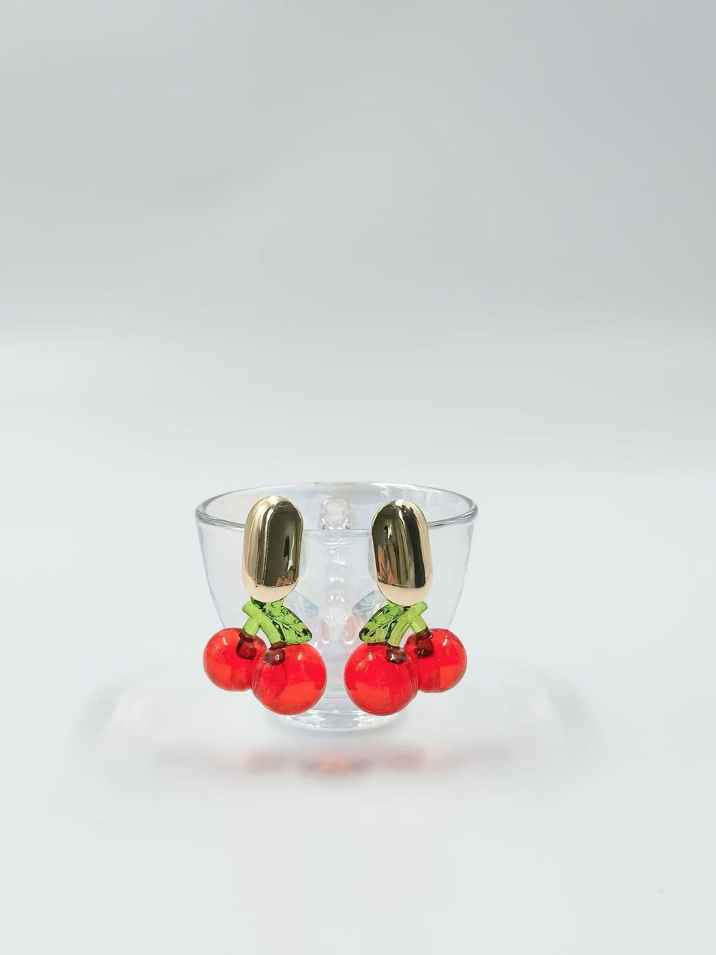 Glossy Cherry Stud Earrings
