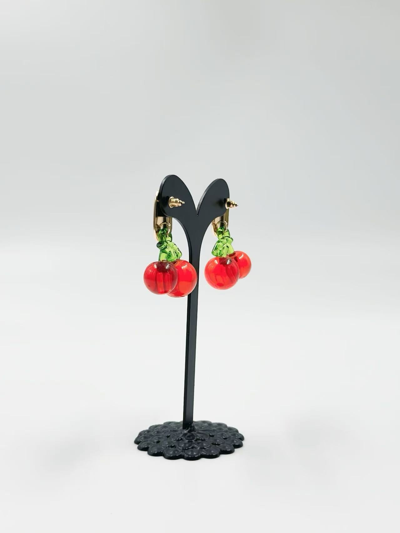 Glossy Cherry Stud Earrings