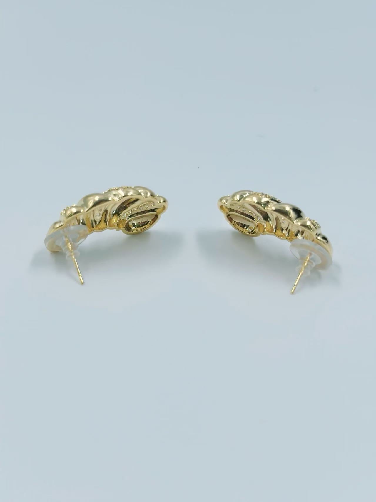 Furled Twist Sterling Gold-Tone Earrings