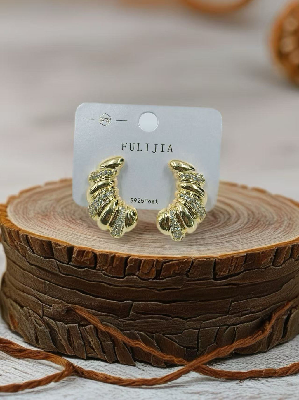 Furled Twist Sterling Gold-Tone Earrings