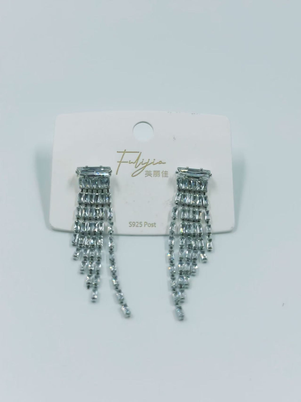 Silver-Tone Fringe Statement Earrings