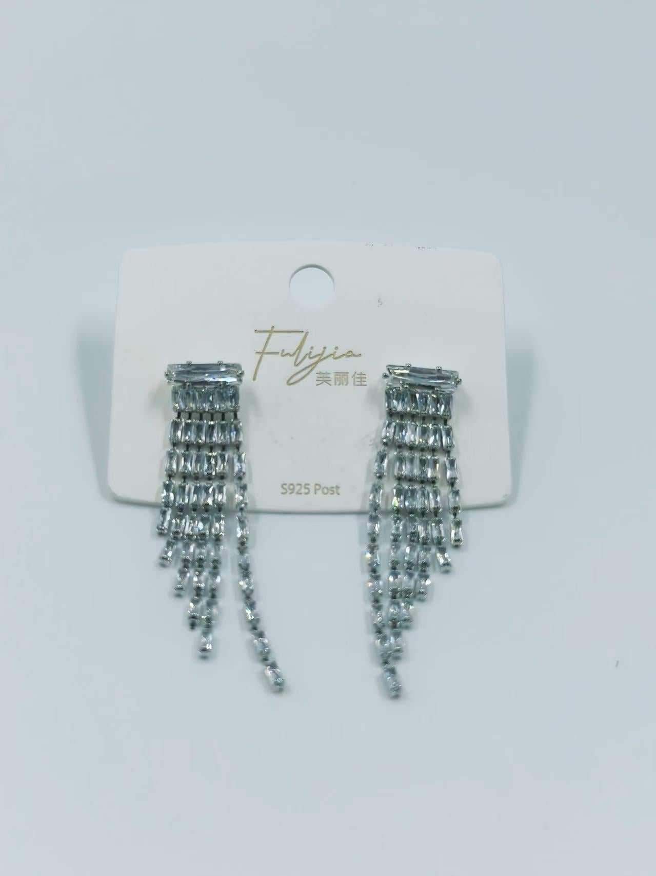 Silver-Tone Fringe Statement Earrings