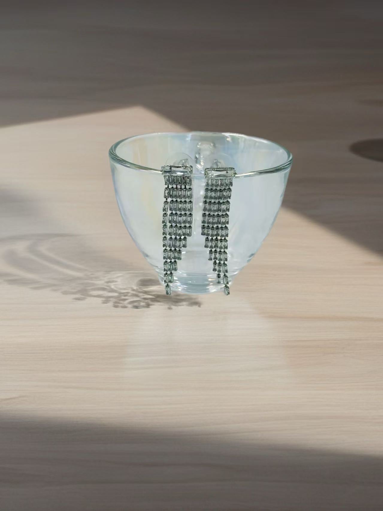 Silver-Tone Fringe Statement Earrings