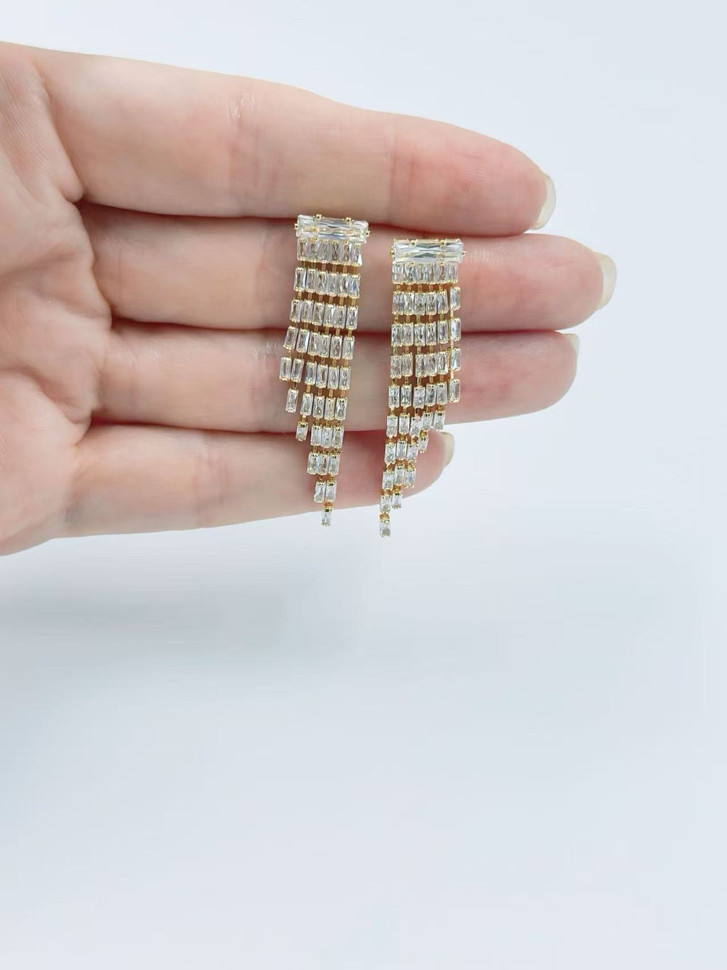 Gold Fringe Statement Earrings