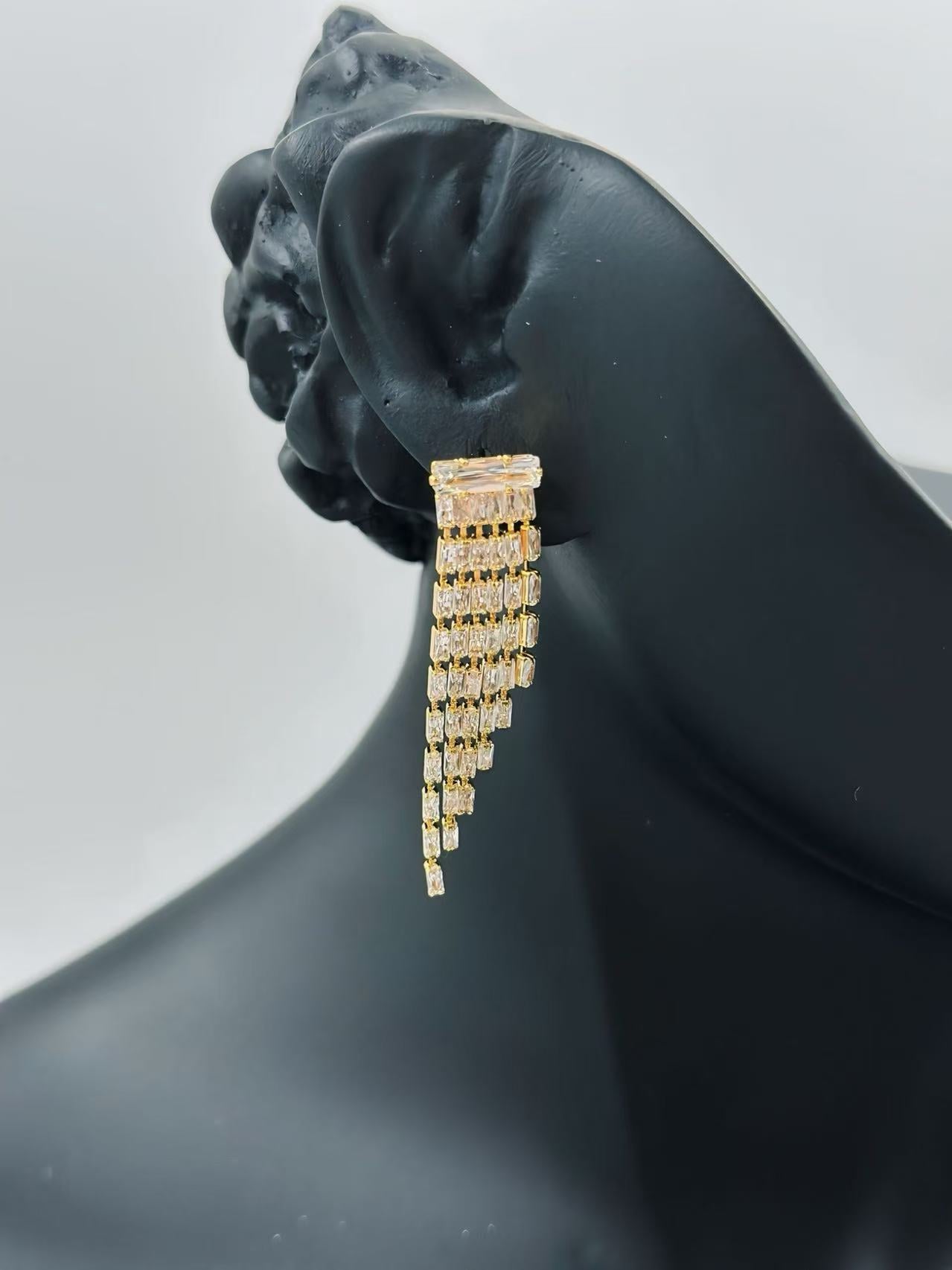 Gold Fringe Statement Earrings