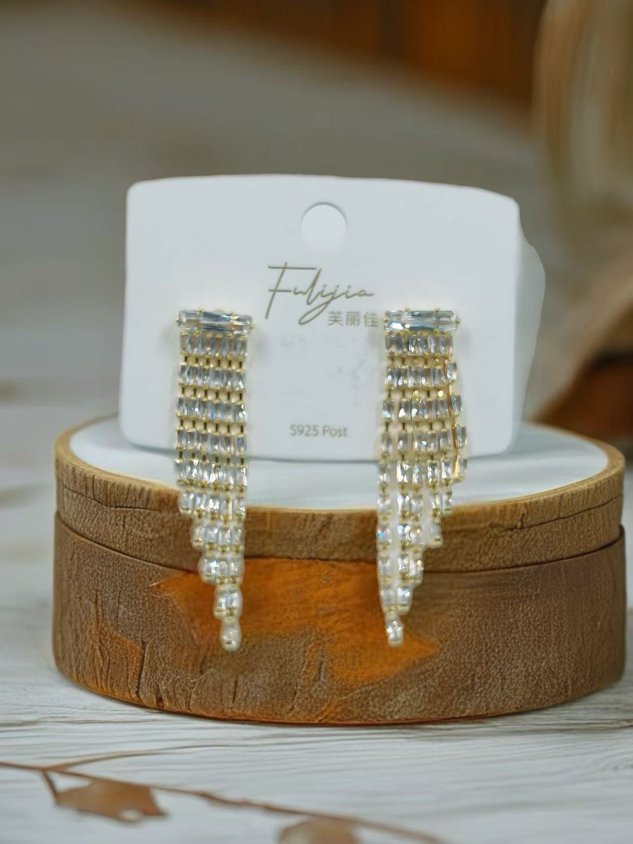 Gold Fringe Statement Earrings