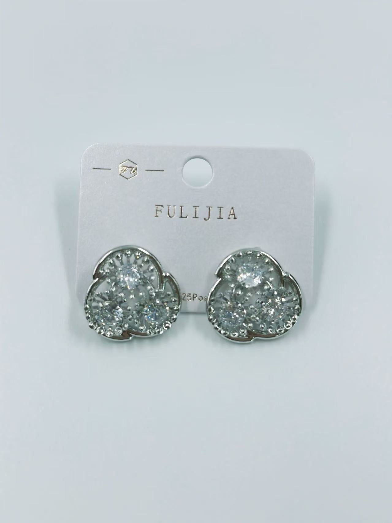 Silver Sparkle Stud Earrings