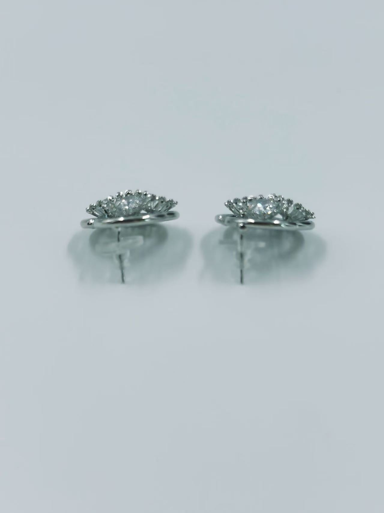 Silver Sparkle Stud Earrings