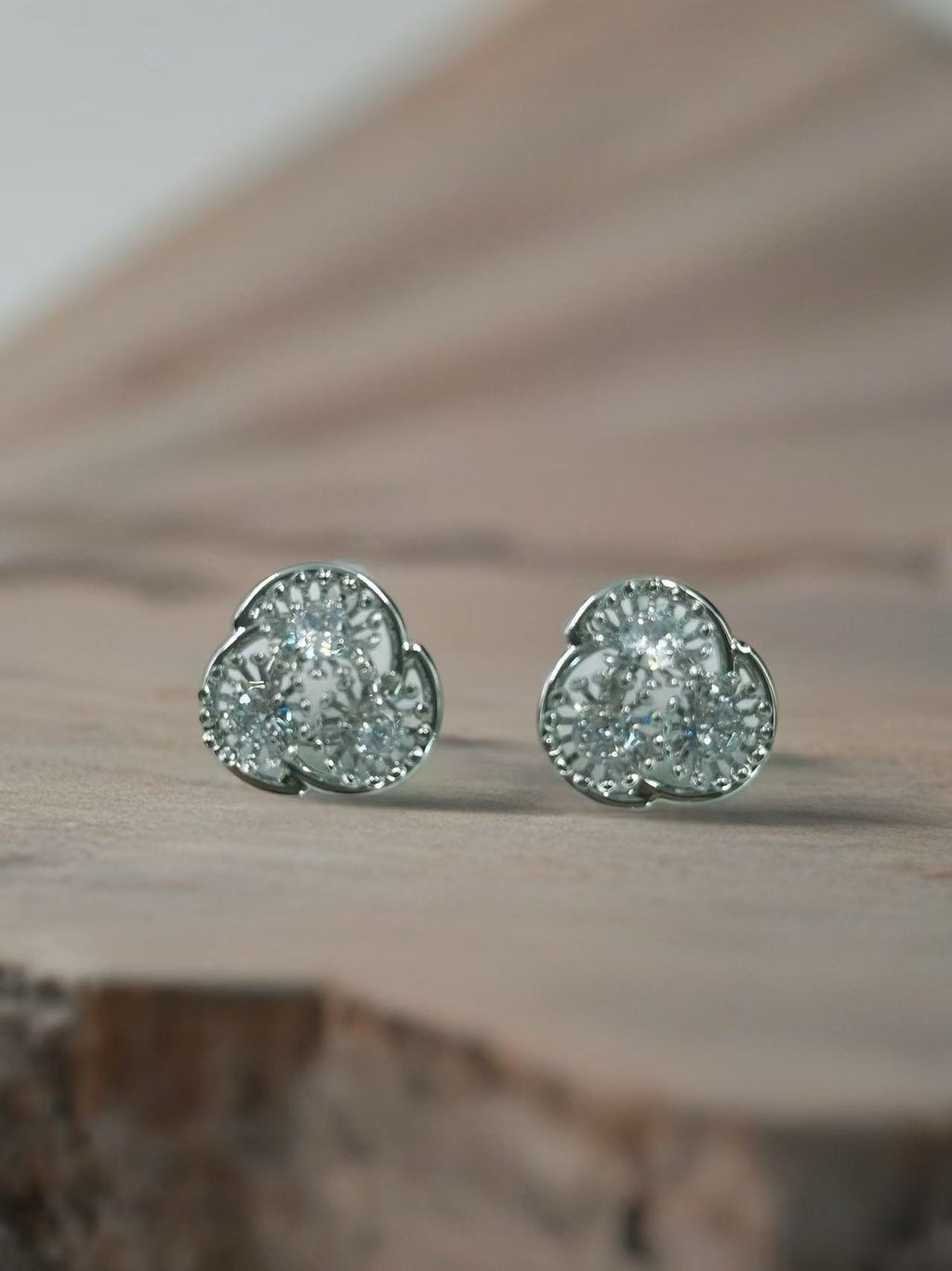 Silver Sparkle Stud Earrings