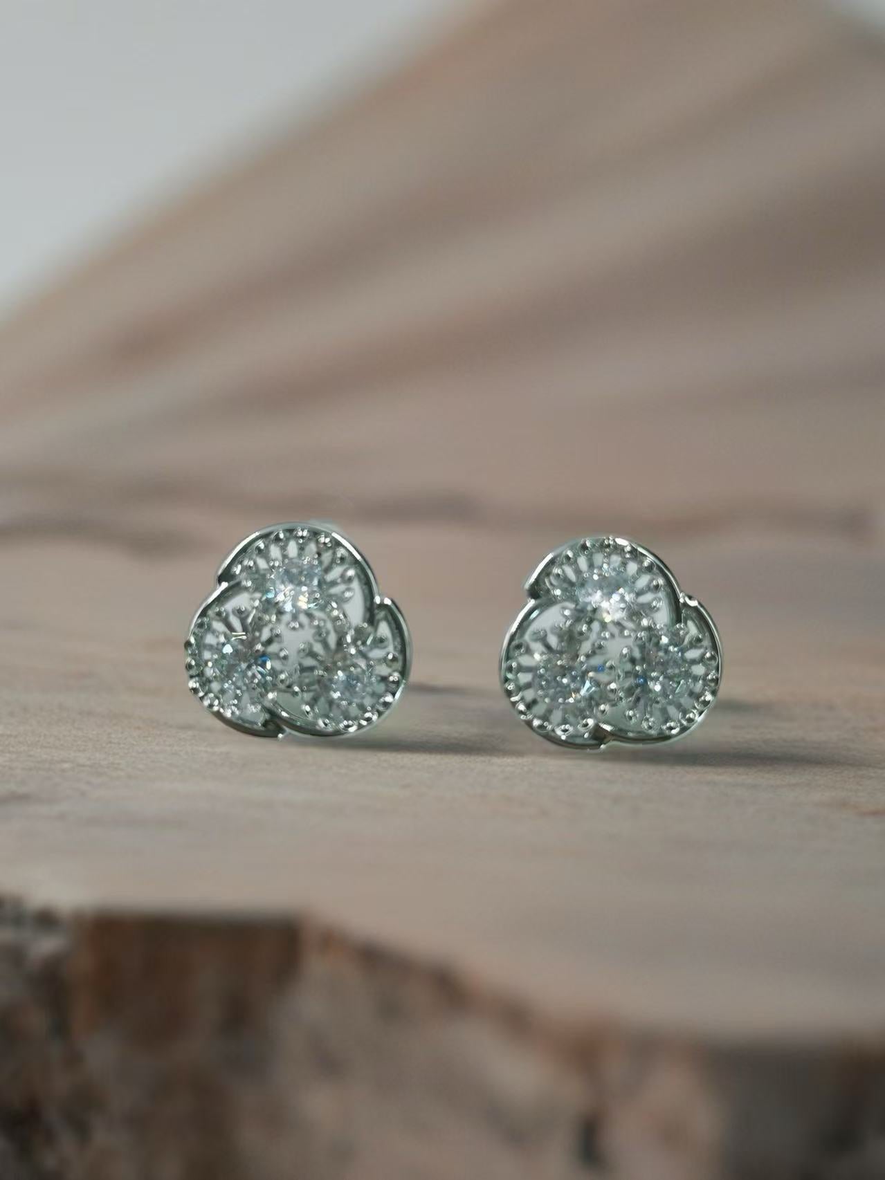 Silver Sparkle Stud Earrings
