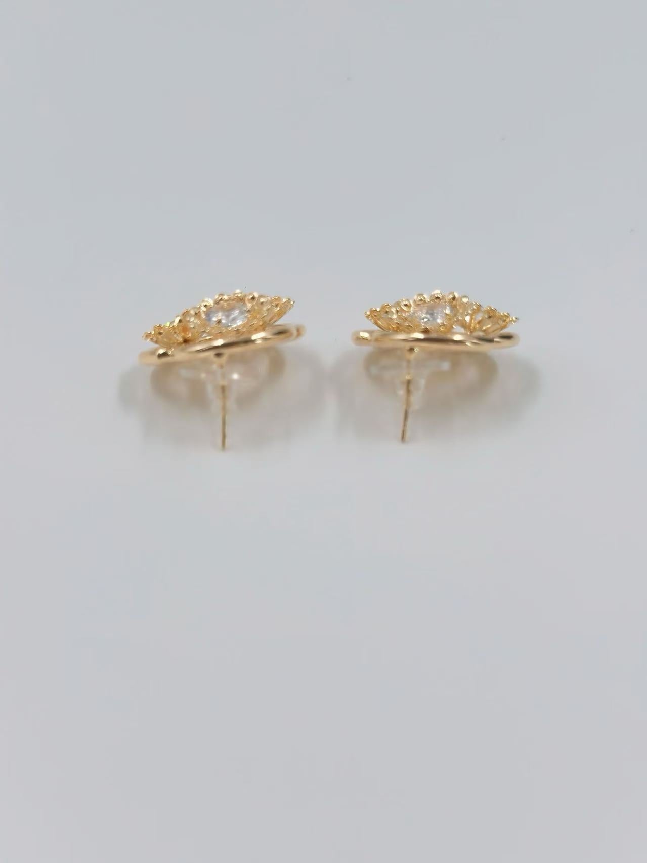 Gold Sparkle Stud Earrings