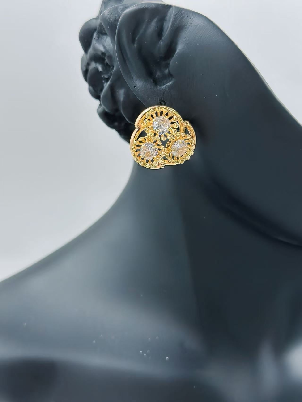 Gold Sparkle Stud Earrings