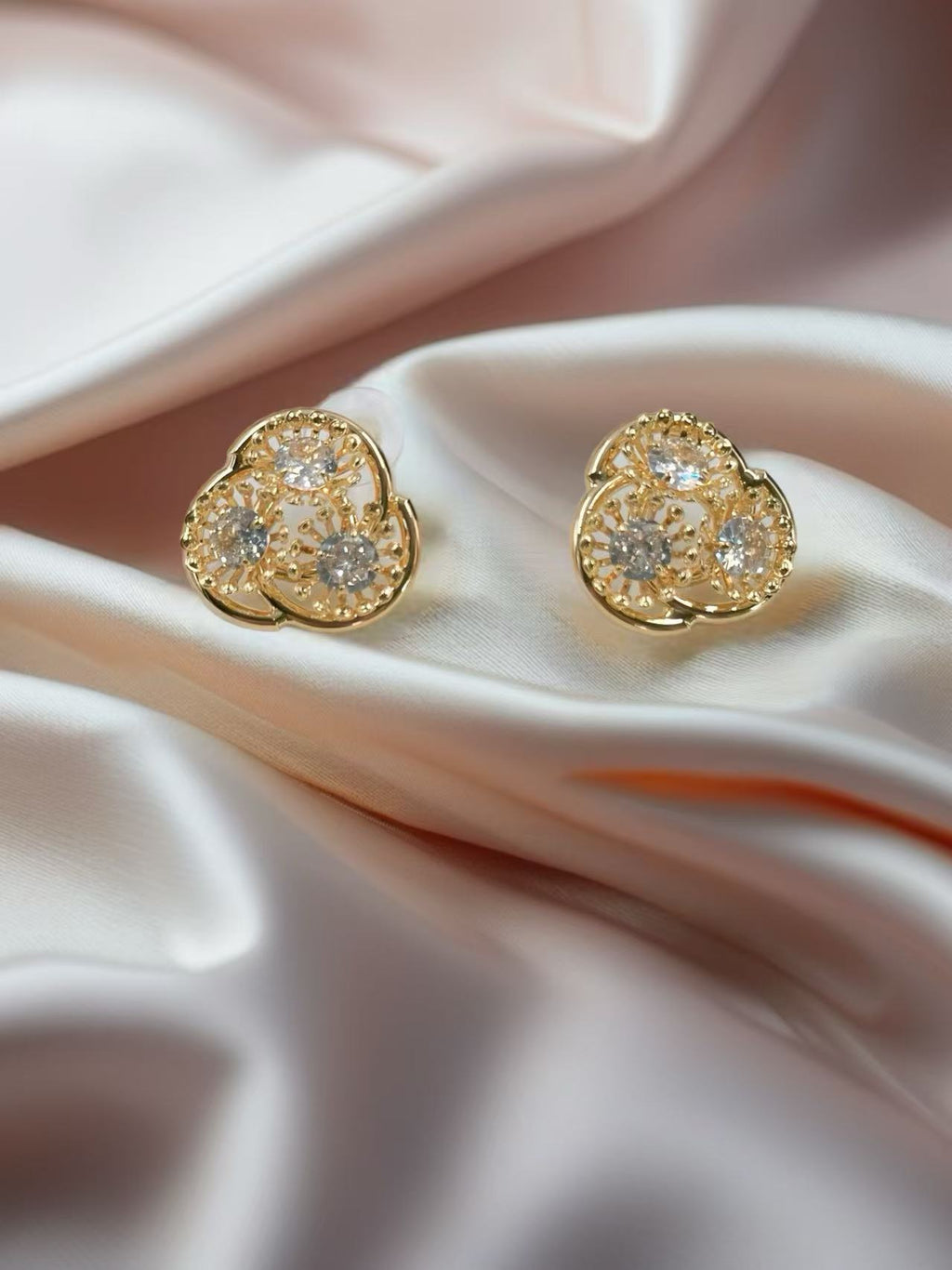 Gold Sparkle Stud Earrings
