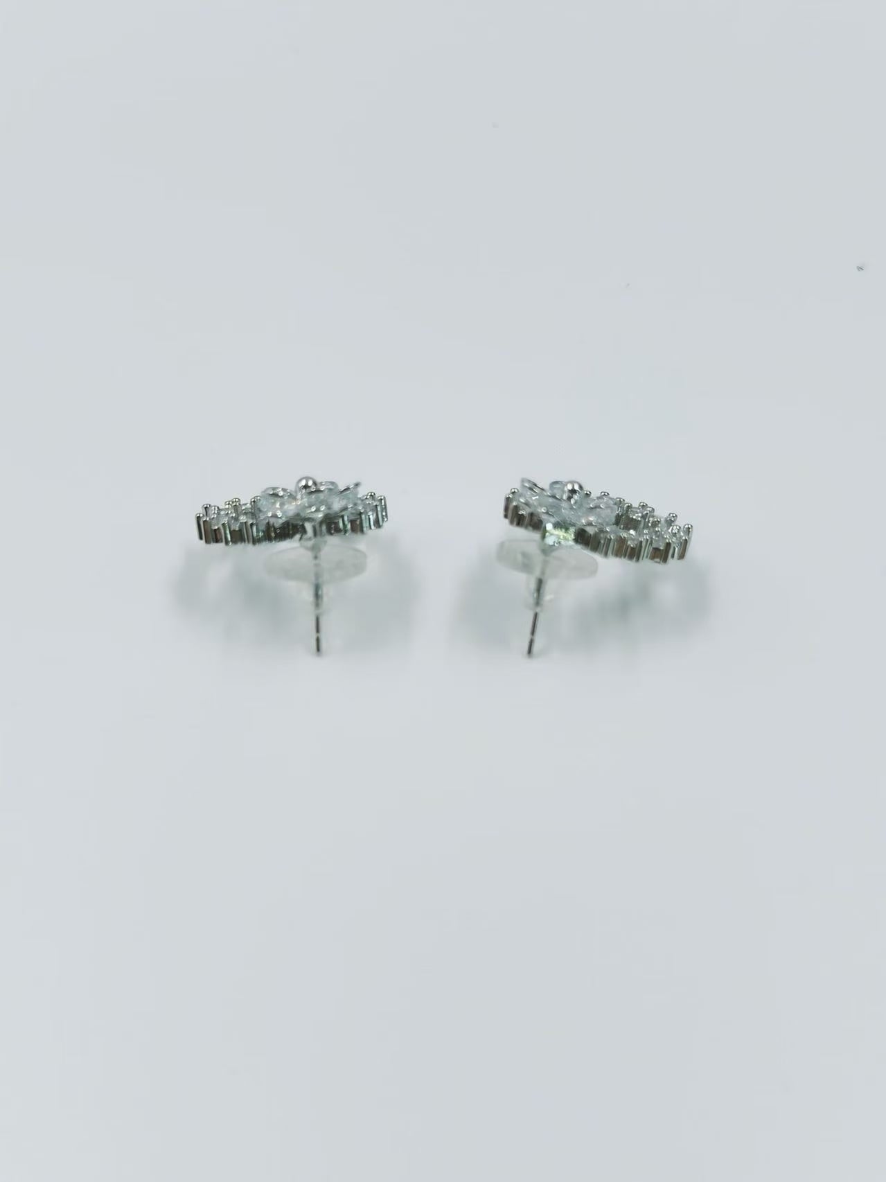Silver Radiant Cluster Stud Earrings