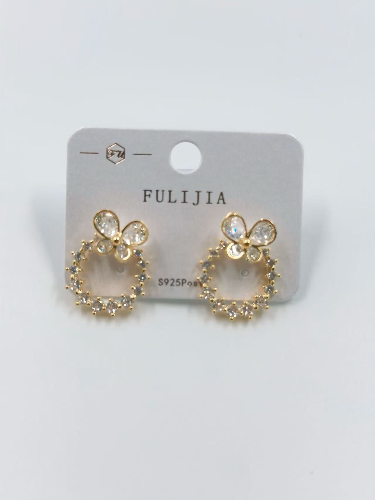 Gold Radiant Cluster Stud Earrings