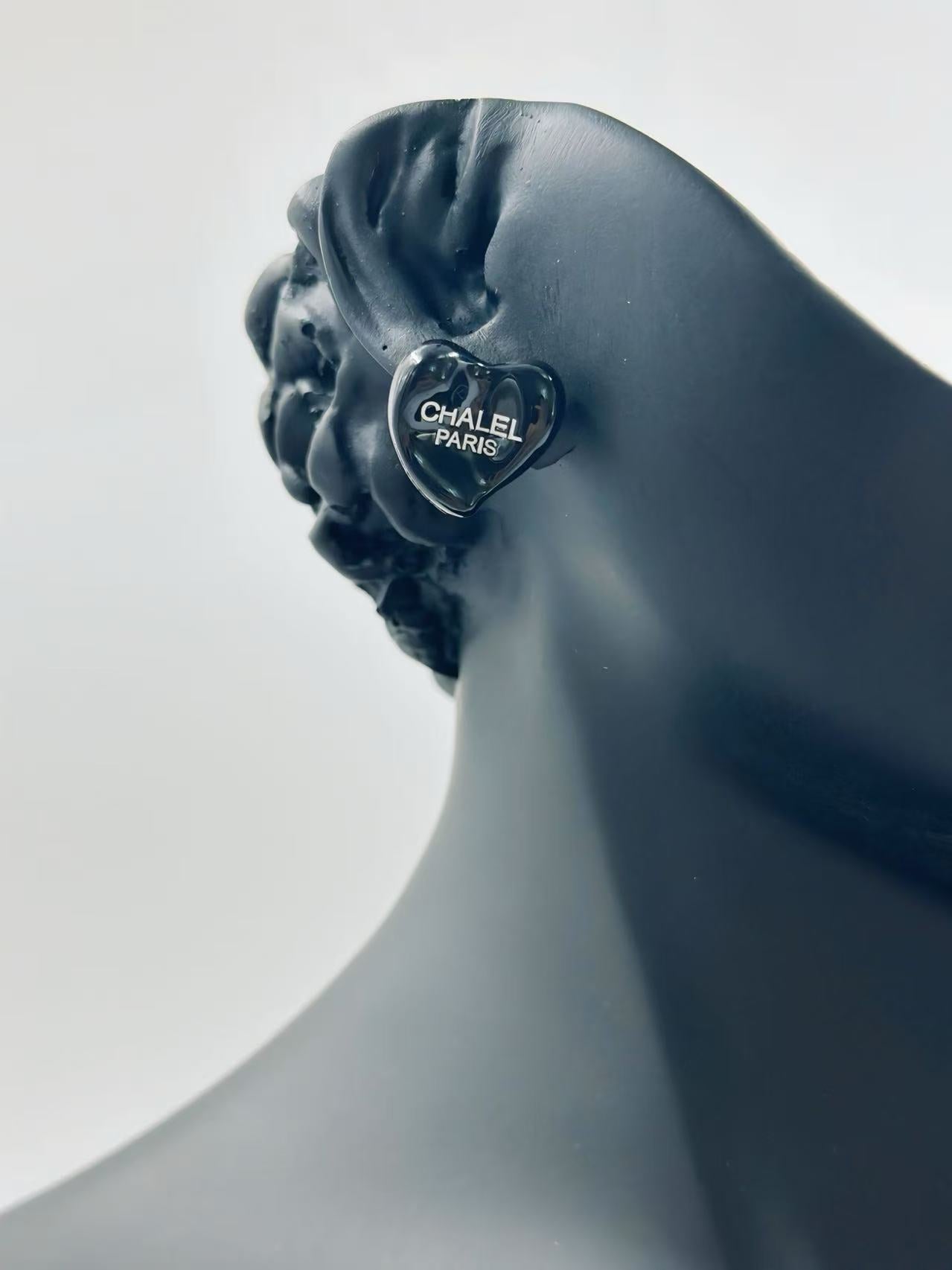 Black Heart Stud Earrings