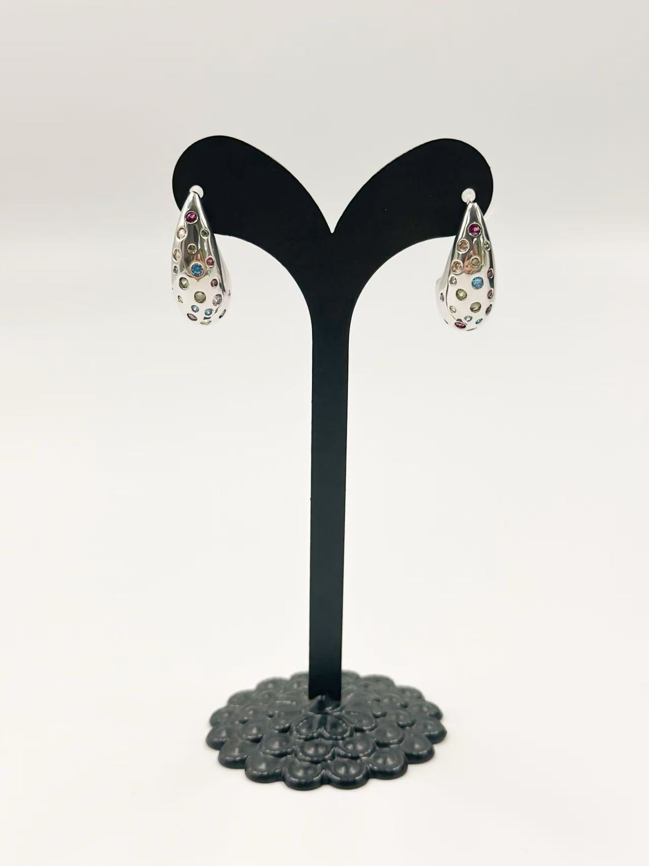 Teardrop Earrings with Multicolor