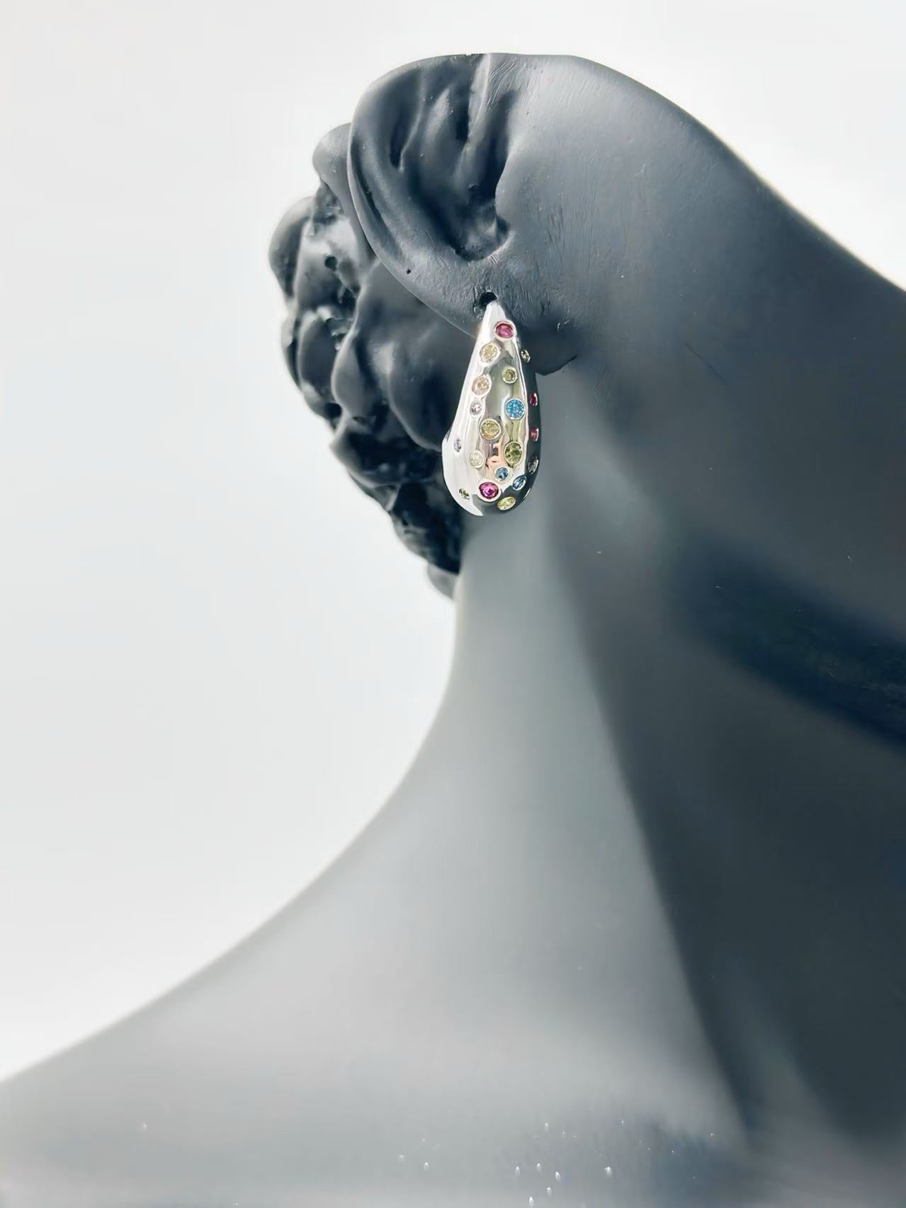 Teardrop Earrings with Multicolor
