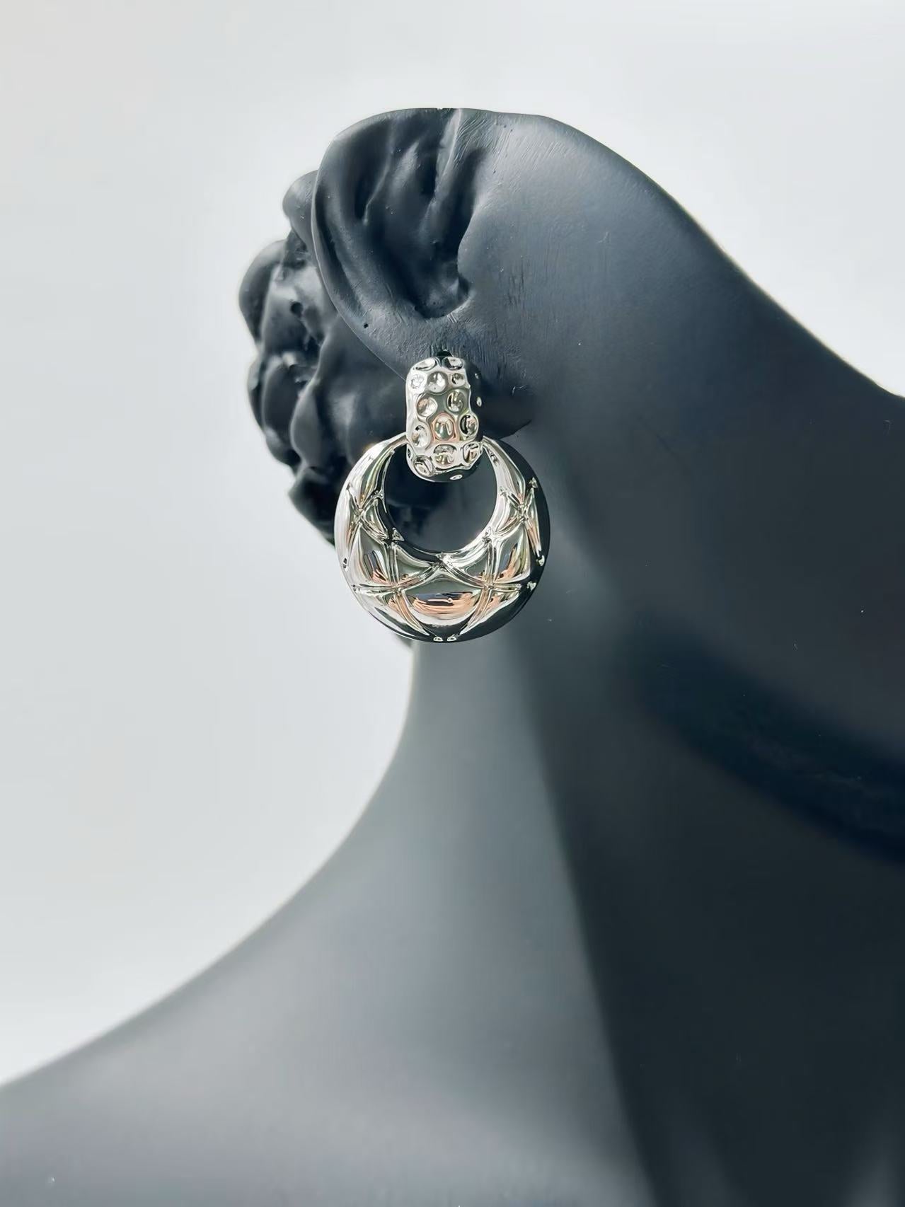 Polished Dome Earrings with Texture Accents