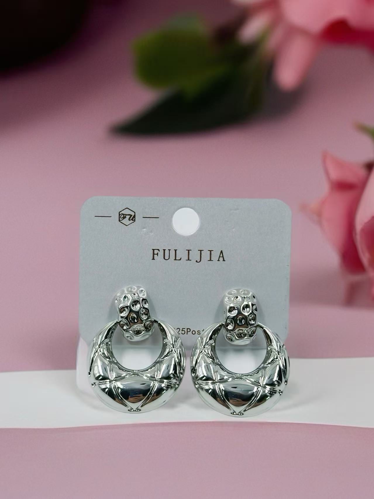 Polished Dome Earrings with Texture Accents