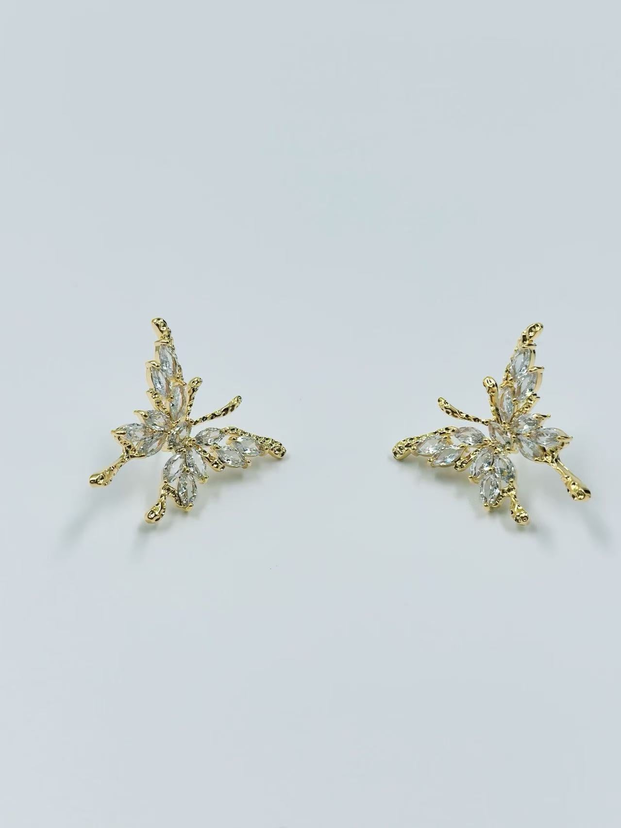 Gold Butterfly Earrings