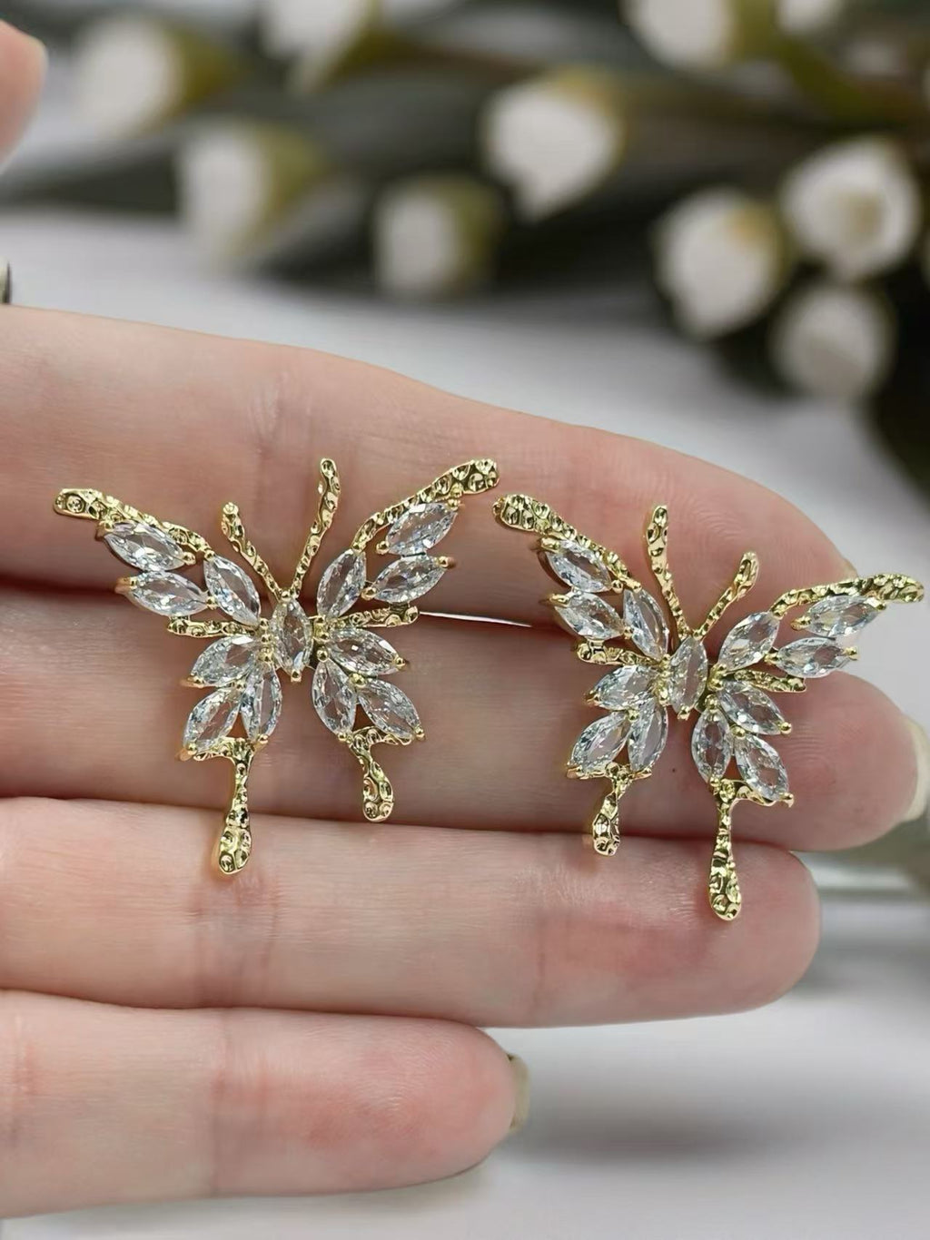 Gold Butterfly Earrings