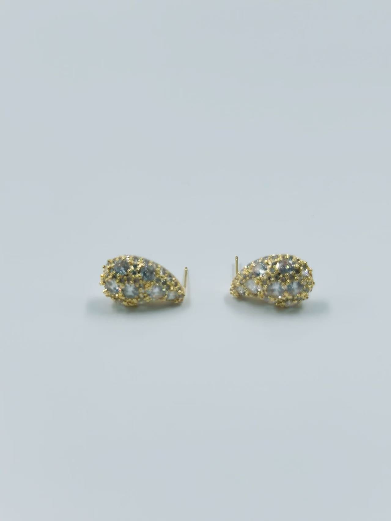 Gold Teardrop Stud Earrings