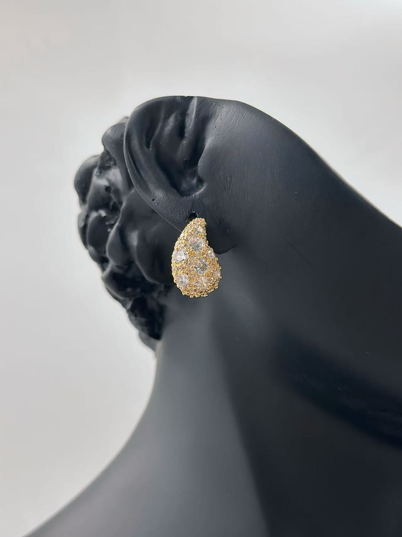 Gold Teardrop Stud Earrings