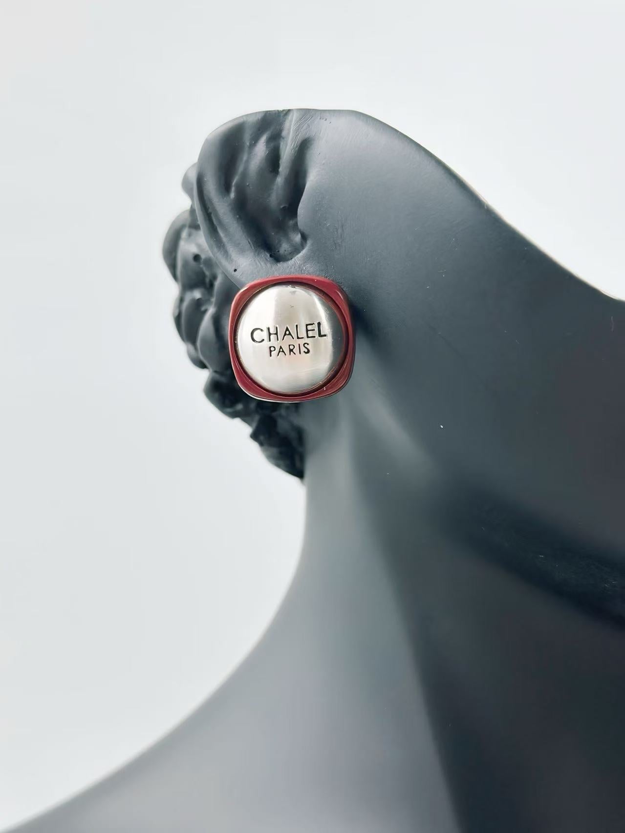 Vintage-Inspired “CHALEL PARIS” Stud Earrings