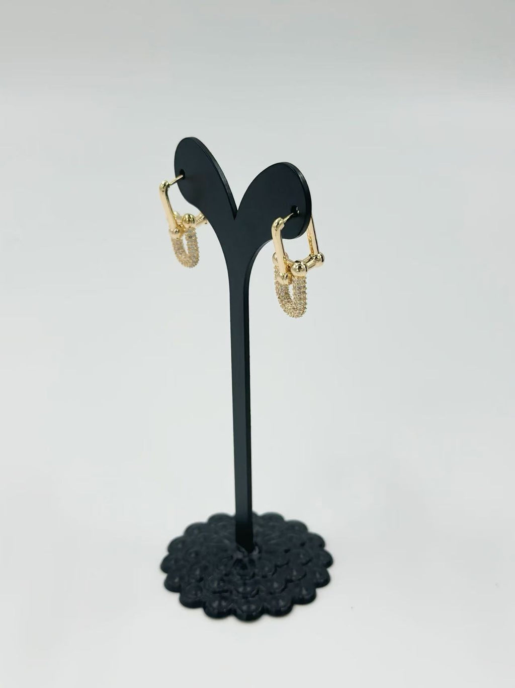 Elegant Gold-Tone U-Shaped Drop Earrings