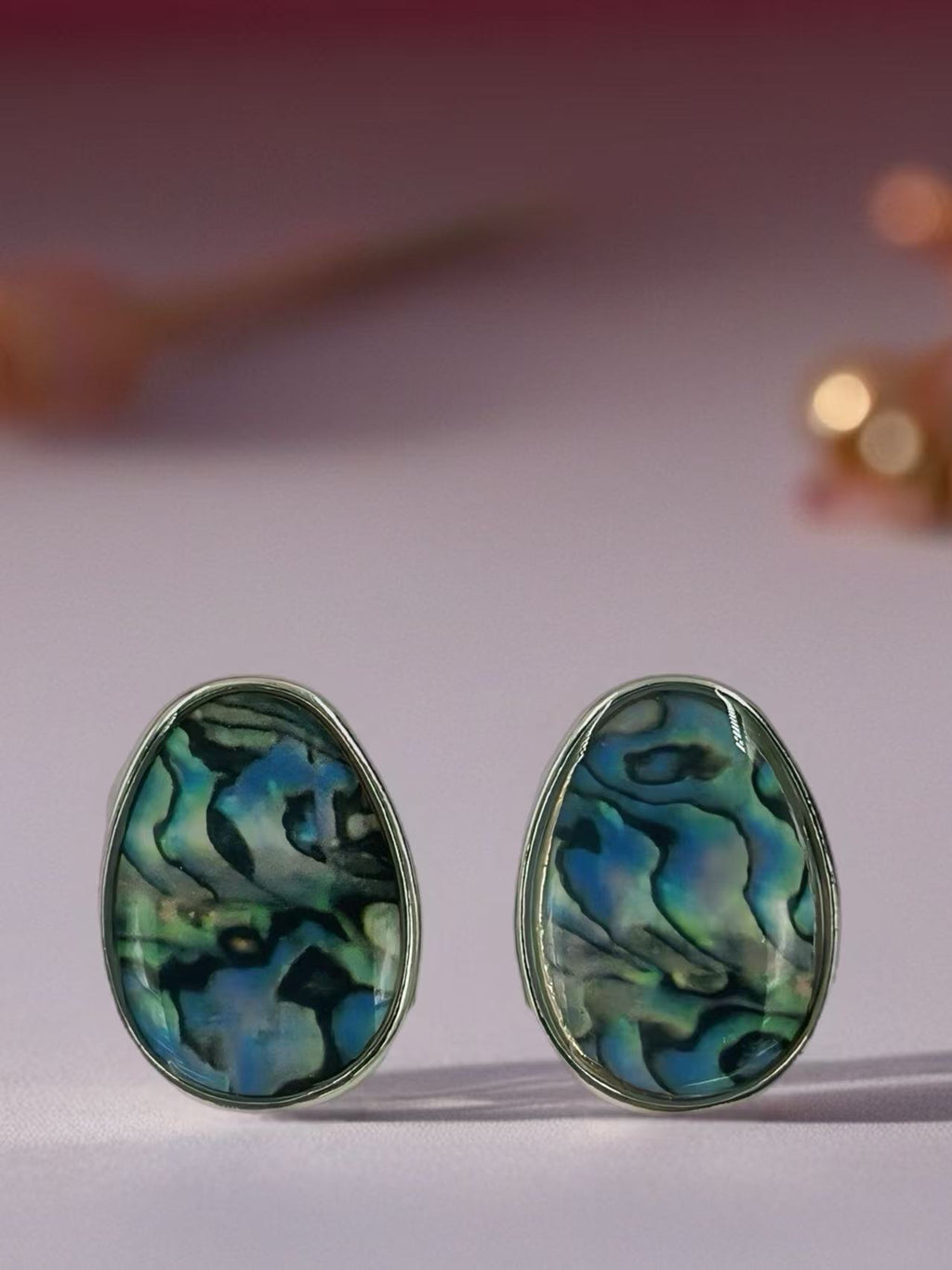 Oval Shell Stud Earrings – Gold & Silver Tone Variants