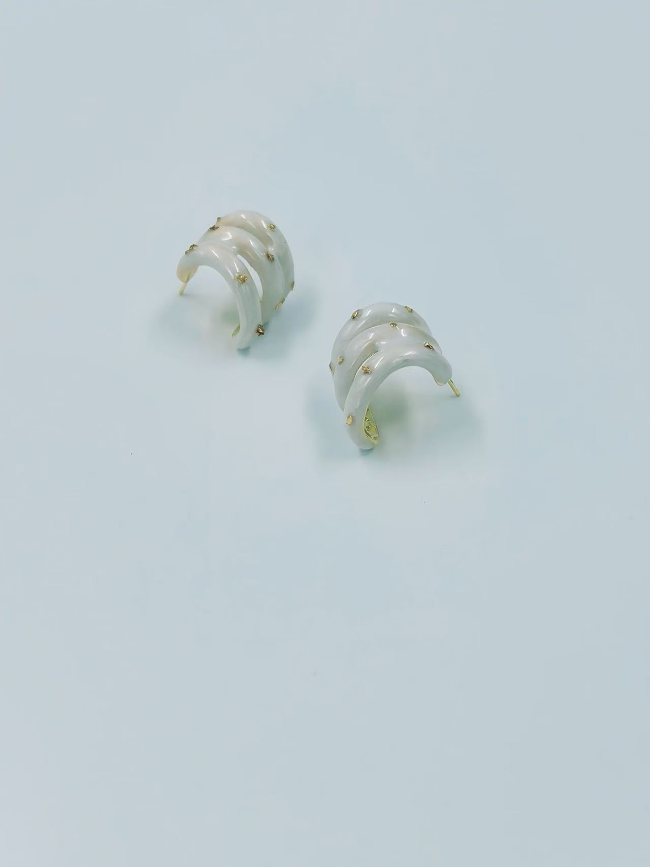 Triple Twist Chunky Stud Earrings – Multicolor Set