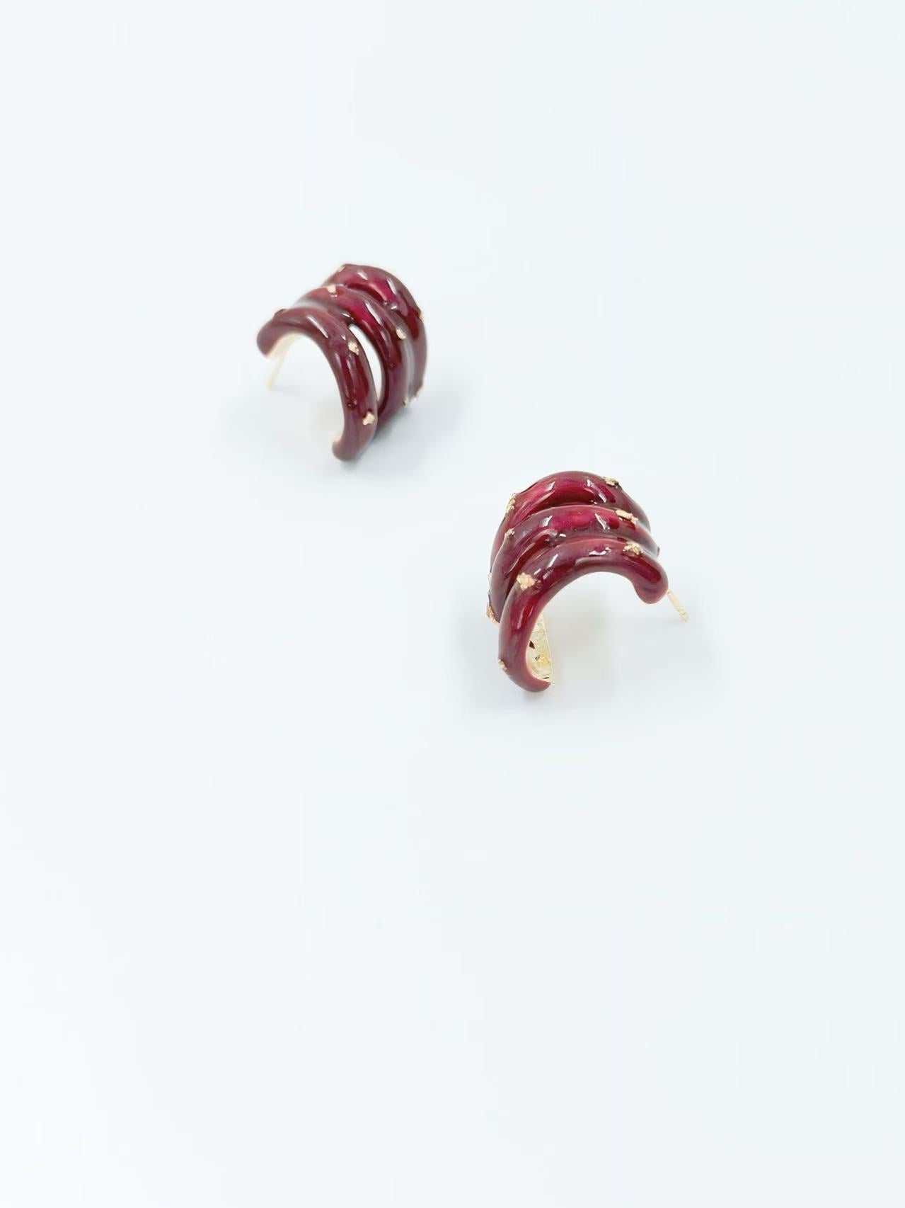 Triple Twist Chunky Stud Earrings – Multicolor Set
