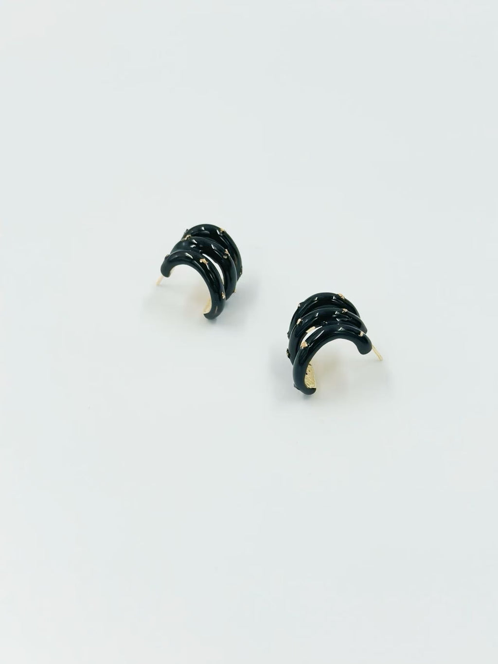 Triple Twist Chunky Stud Earrings – Multicolor Set