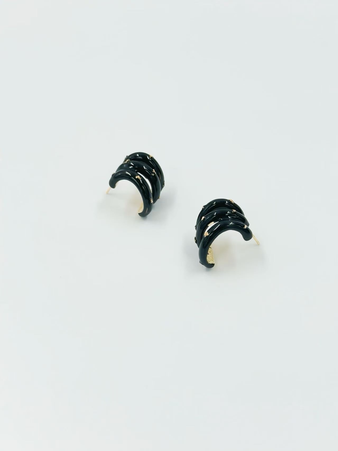 Triple Twist Chunky Stud Earrings – Multicolor Set