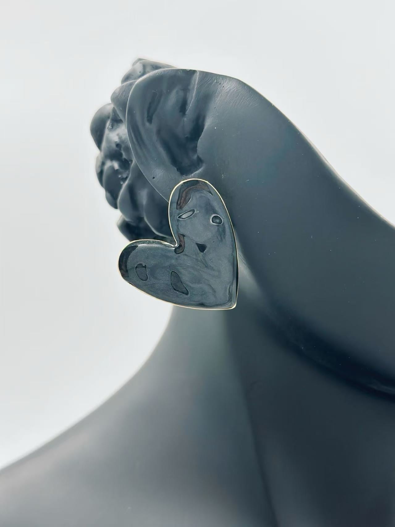 Glossy Asymmetrical Heart Stud Earrings – Multicolor Collection