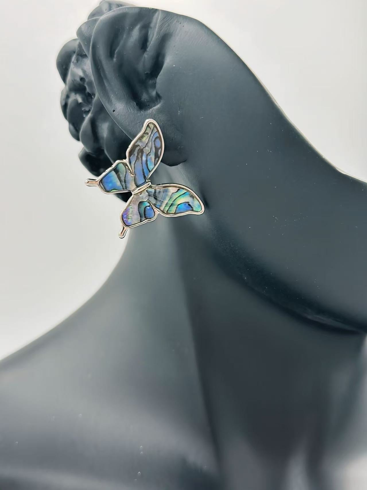 Butterfly Stud Earrings – Gold & Silver Frames