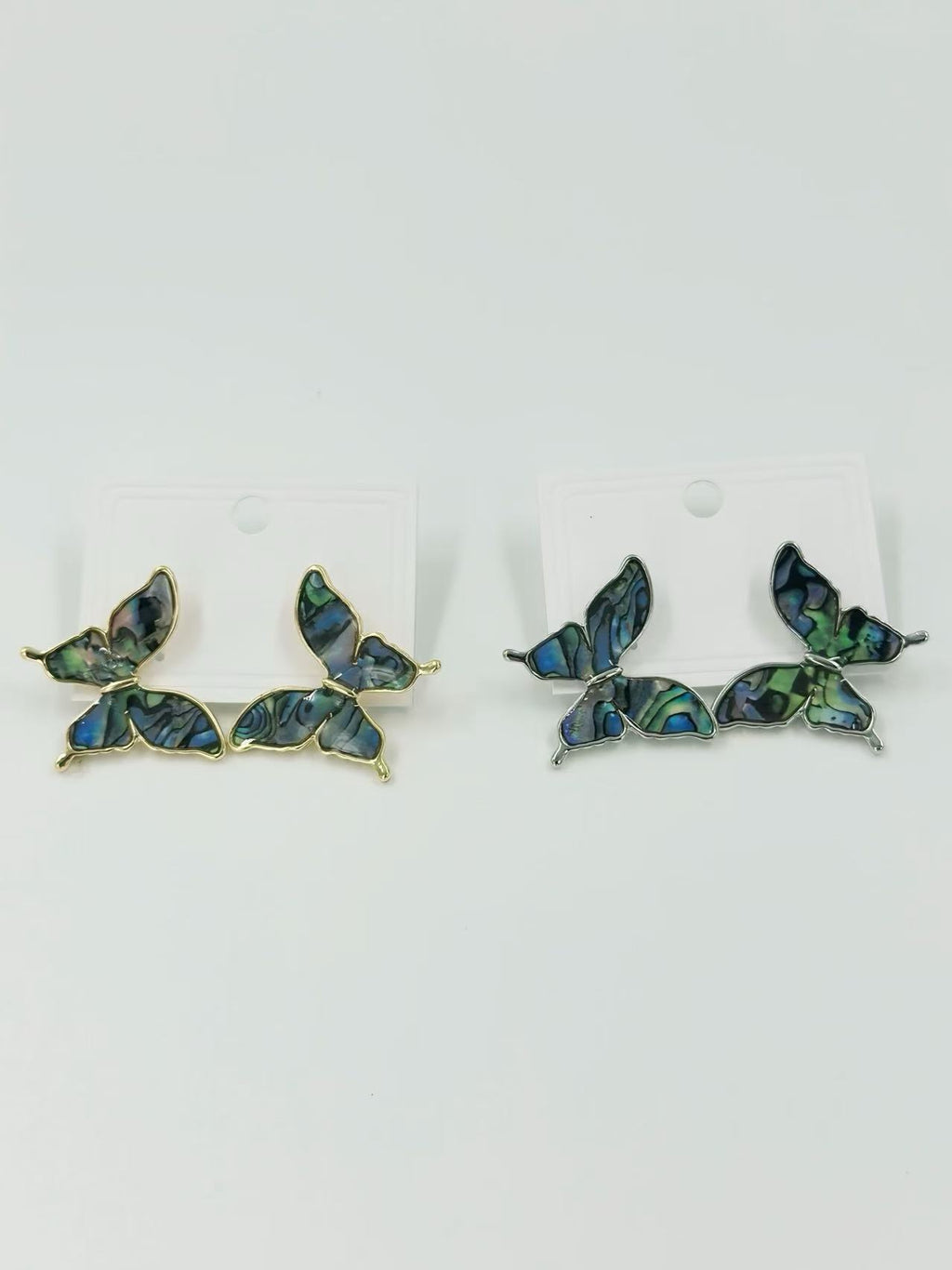 Butterfly Stud Earrings – Gold & Silver Frames